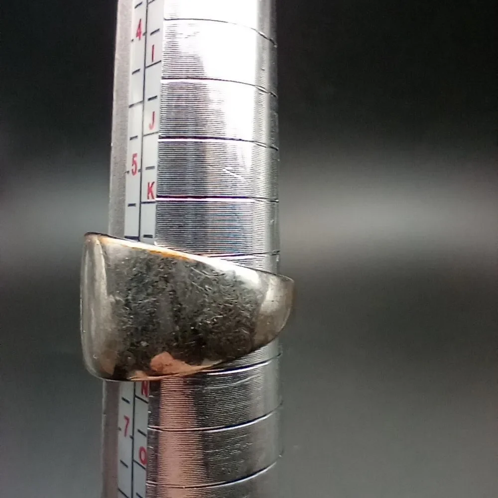 silver baguette ring brutalist size 6 R237